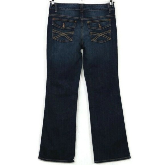 Tommy Hilfiger Freedom Boot Bootcut Jeans Flap Pockets Dark 6 Short‎ - Picture 1 of 9